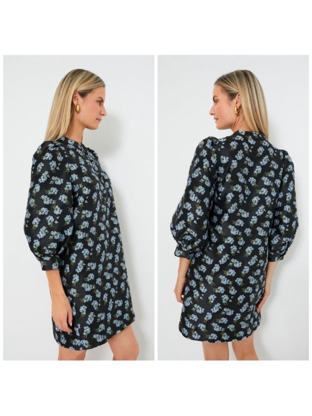 Pomander Place Black Heirloom Jacquard Samantha Dress - Picture 2 of 8